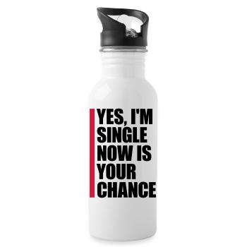 single now your chance - Trinkflasche mit integriertem Trinkhalm - Weiß - Rechts