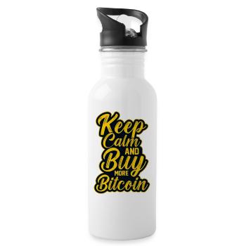 Keep calm and buy Bitcoin - Gourde avec paille intégrée - blanc - Droite