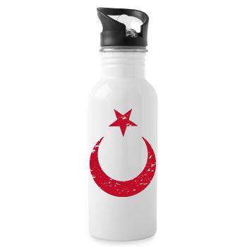 Turquie Türkiye Bayrak - Gourde avec paille intégrée - blanc - Droite