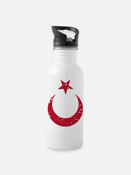 Turquie Türkiye Bayrak - Gourde avec paille intégrée - blanc