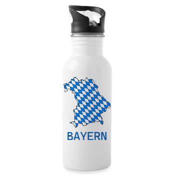 Bayern - Trinkflasche mit integriertem Trinkhalm - Weiß - Rechts