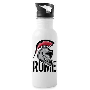 Rome Rome Roman Symbole Illustration Casque Gladiateur - Gourde avec paille intégrée - blanc - Droite