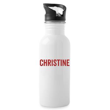 No Christine No Life - Trinkflasche mit integriertem Trinkhalm - Weiß - Rechts