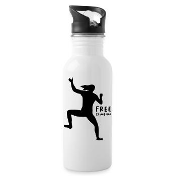 Freiklettern Design Frau - Trinkflasche mit integriertem Trinkhalm - Weiß - Rechts