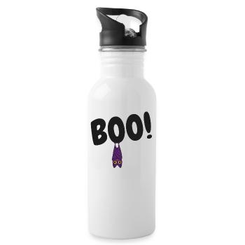 Boo bat - Water bottle with straw - white - Right