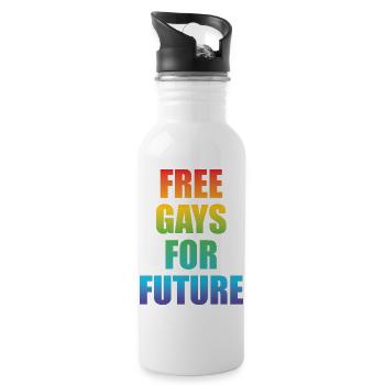 LGBT Free Gays pour Future Rainbow Gay Queer - Gourde avec paille intégrée - blanc - Droite