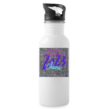 Frohes neues Jahr 2023 - Trinkflasche mit integriertem Trinkhalm - Weiß - Rechts