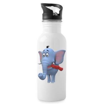 Elephant Baby Kind - Trinkflasche mit integriertem Trinkhalm - Weiß - Rechts