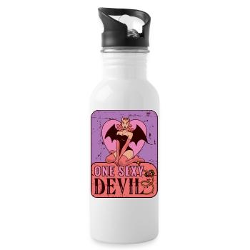 Diable sexy - Gourde avec paille intégrée - blanc - Droite