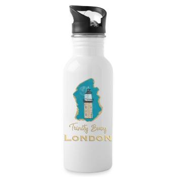 Londres, Trinity Buoy Lighthouse, Pixel Art - Gourde avec paille intégrée - blanc - Droite
