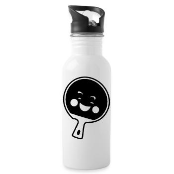Table tennis racket Tennis racket with face - Water bottle with straw - white - Right