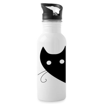 KATZENKOPF - Trinkflasche mit integriertem Trinkhalm - Weiß - Rechts