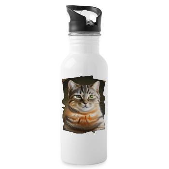 Bkh - Trinkflasche mit integriertem Trinkhalm - Weiß - Rechts