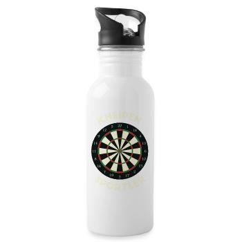 Kneipe Kneipensport Darts - Trinkflasche mit integriertem Trinkhalm - Weiß - Rechts