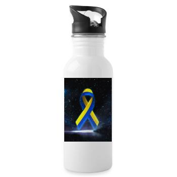 Ukraine Peace Loop - Water bottle with straw - white - Right