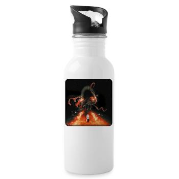Monster der Vergangenheit - Trinkflasche mit integriertem Trinkhalm - Weiß - Rechts