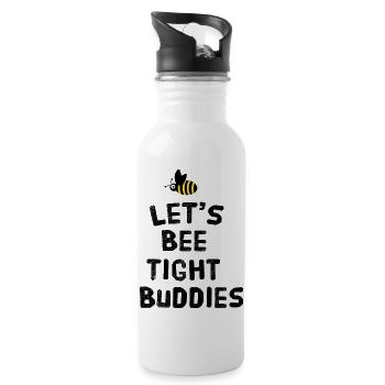 Let's bee tight buddies - Water bottle with straw - white - Right