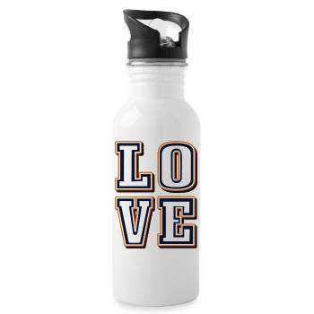 Amour, amour, amour en blanc -Saint-Valentin, Mutertg - Gourde avec paille intégrée - blanc - Droite