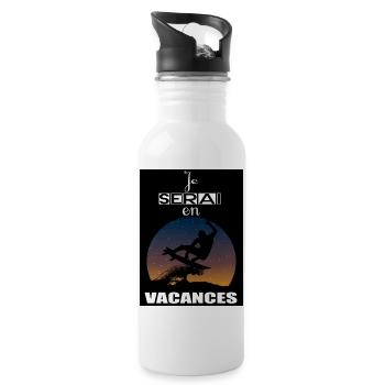 I will be on vacation - Water bottle with straw - white - Right