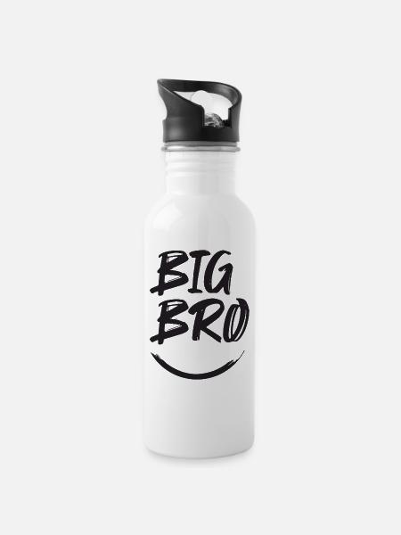 BIG BRO - Trinkflasche mit integriertem Trinkhalm - Weiß