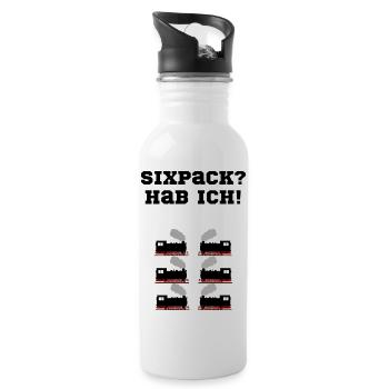eisenbahn sixpack modelleisenbahn - Trinkflasche mit integriertem Trinkhalm - Weiß - Rechts