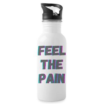 Feel The Pain - Water bottle with straw - white - Right