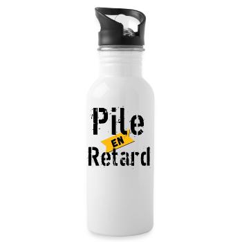 Pile en Retard - Gourde avec paille intégrée - blanc - Droite