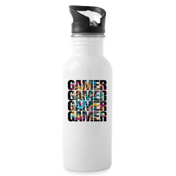 Level up your wardrobe with this gaming t-shirt! - Water bottle with straw - white - Right