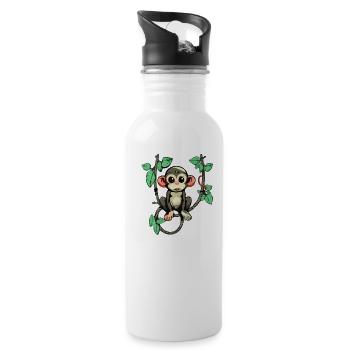 Welcome to the jungle - Water bottle with straw - white - Right