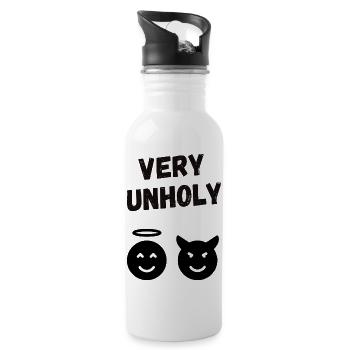 Very Unholy - Trinkflasche mit integriertem Trinkhalm - Weiß - Rechts