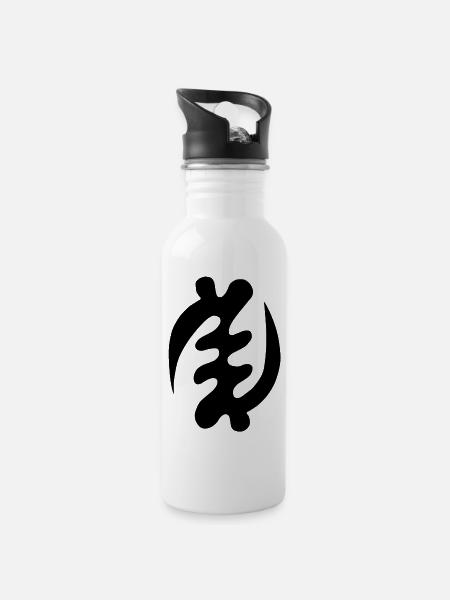 Supremacy of God - Trinkflasche mit integriertem Trinkhalm - Weiß