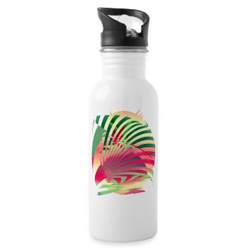 Sonne Papagei Sommer - Trinkflasche mit integriertem Trinkhalm - Weiß - Rechts