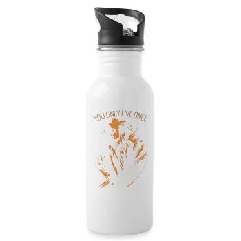 YOLO - Water bottle with straw - white - Right