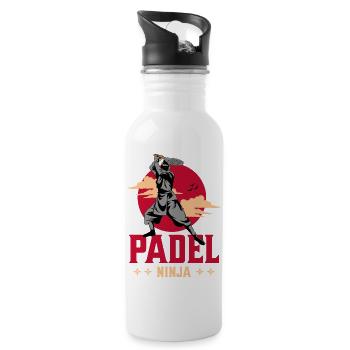 Padel Ninja Samurai Japanese Paquet Paddle - Water bottle with straw - white - Right