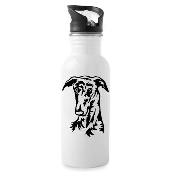 Galgo Head - Water bottle with straw - white - Right