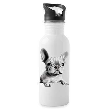 Chiens Chien bouledogue Français Chien Propriétaire - Gourde avec paille intégrée - blanc - Droite