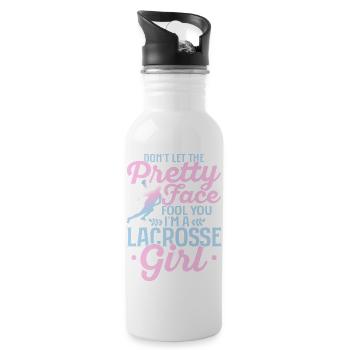 Don't Let The Pretty Face Fool You I'm A Lacrosse - Water bottle with straw - white - Right