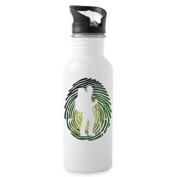 Nature Experience Hiking Statement Hikers Climbing - Water bottle with straw - white - Right