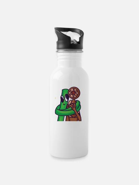 Rainbow friends and Doors Green hugging Figure - Water bottle with straw - white