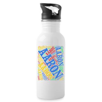Aaron T-Shirt Word Cloud Gift T-Shirt - Water bottle with straw - white - Right