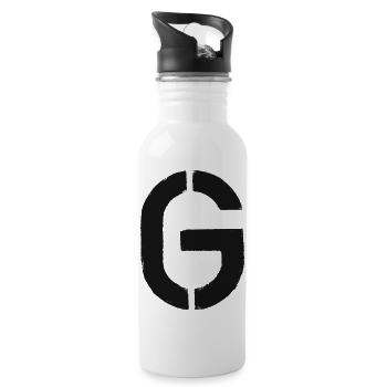G - Schablone / Buchstabe - Trinkflasche mit integriertem Trinkhalm - Weiß - Rechts