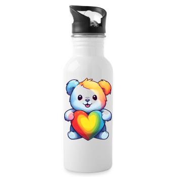 Love is a Bear Necessity - Water bottle with straw - white - Right
