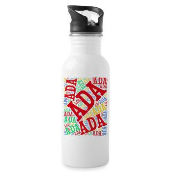 t-shirt Ada t-shirt word cloud gift idea - Water bottle with straw - white - Right