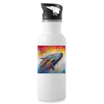 Modern & Colourful Whale Wall Art by Bodhi - Water bottle with straw - white - Right