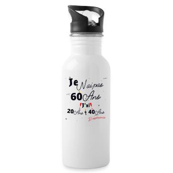 Je n Ai Pas 60 Ans Cadeau d anniversaire - Gourde avec paille intégrée - blanc - Droite