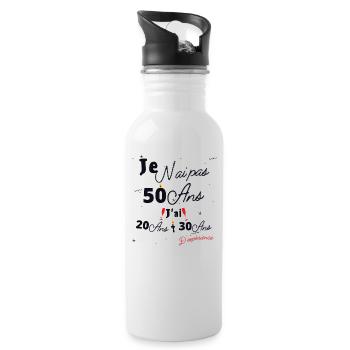 Je n Ai Pas 50 Ans Cadeau d anniversaire - Gourde avec paille intégrée - blanc - Droite