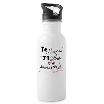 Je n Ai Pas 71 Ans Cadeau d anniversaire - Gourde avec paille intégrée - blanc - Droite