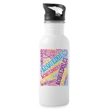 t-shirt Sicilia Acquedolci t-shirt word cloud t-shirt - Water bottle with straw - white - Right