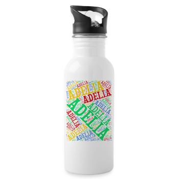 Adelia Wortwolke T-Shirt T-Shirt Geschenkidee - Trinkflasche mit integriertem Trinkhalm - Weiß - Rechts