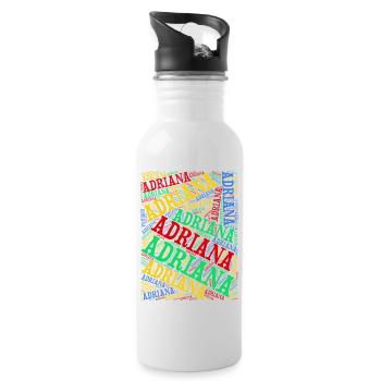 t-shirt Adriana t-shirt word cloud gift idea - Water bottle with straw - white - Right